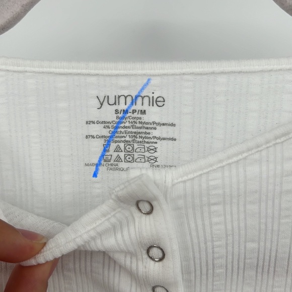 Yummie Katrina Cotton Seamless Rib Bodysuit in White S/M - Picture 11 of 11